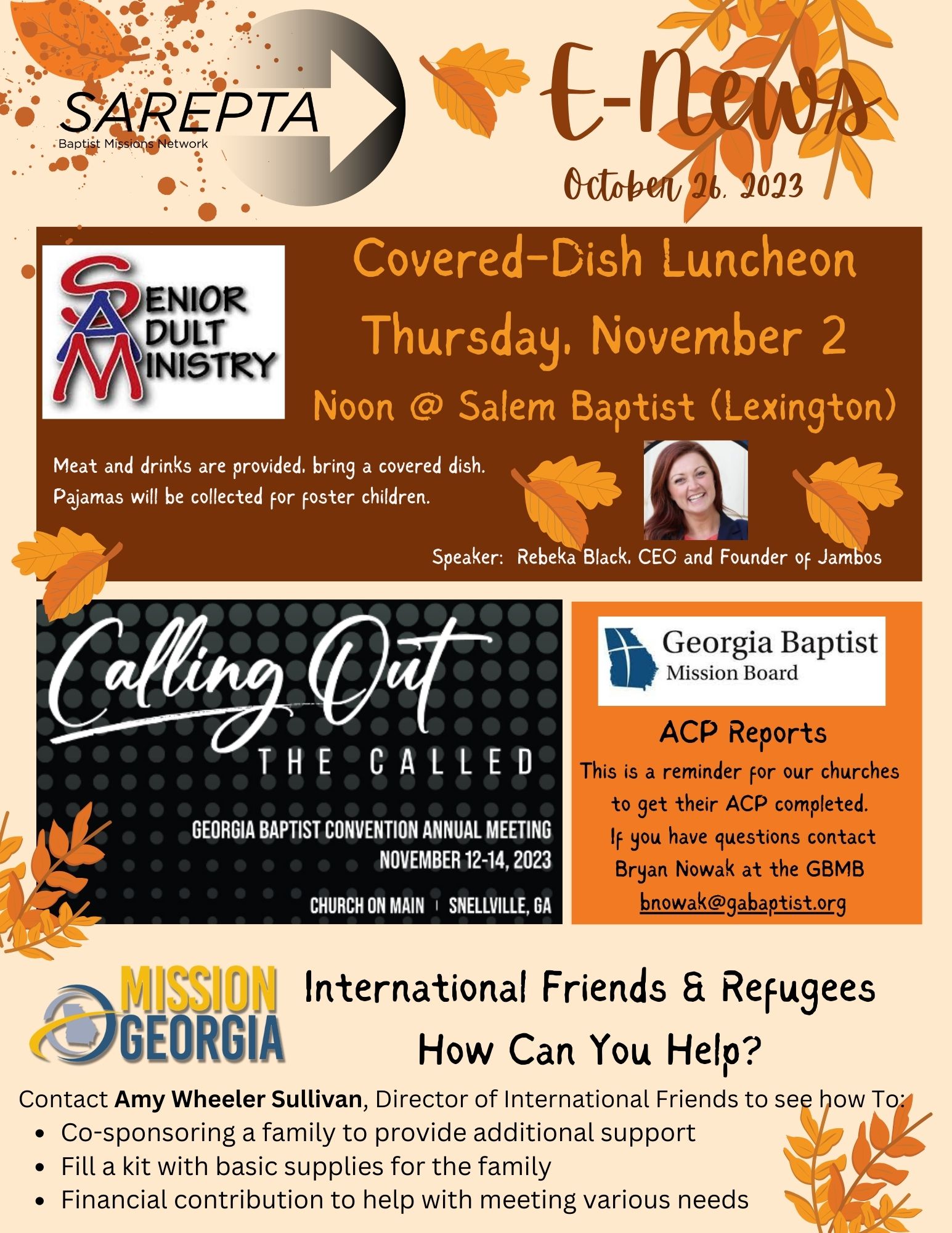 E News 2023 October 24 Sarepta Baptist Association