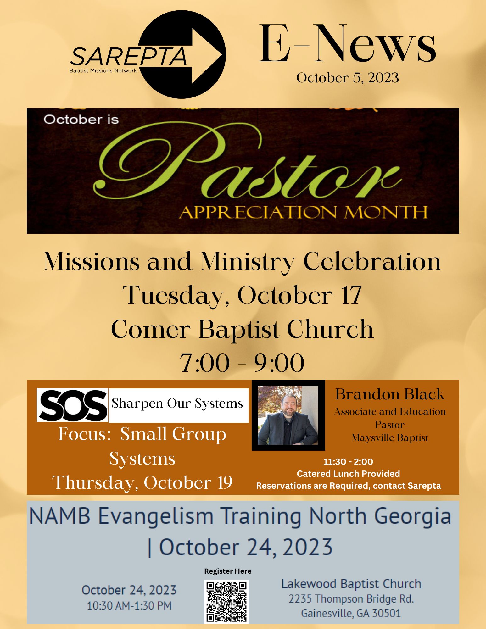 E News October 5 2023 Sarepta Baptist Association